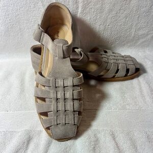 Womens Fisherman Sandals - Hushpuppies - Gray Nubuck